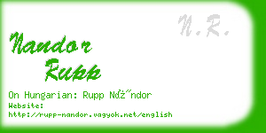 nandor rupp business card